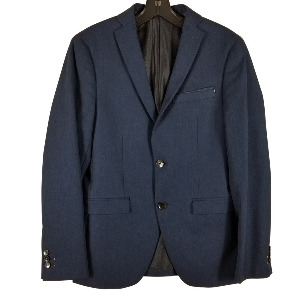 Zara Man Navy Blue Two Button Blazer Jacket AW16 Suits Collection Mens Size‎ 36